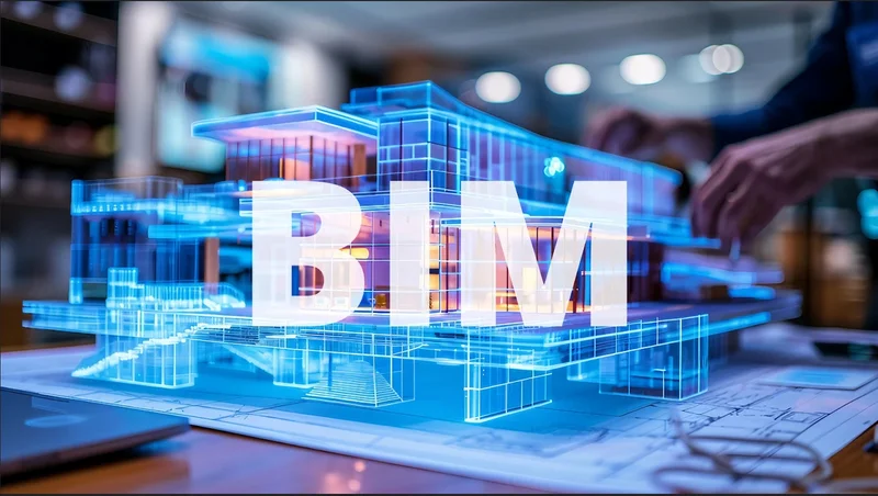 Arquiteto trabalhando em um projeto arquitetônico em um software BIM, com o modelo 3D e as pranchas de desenho na tela.