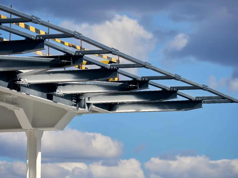 Exemplos de vigas em balanço em diferentes materiais e formas